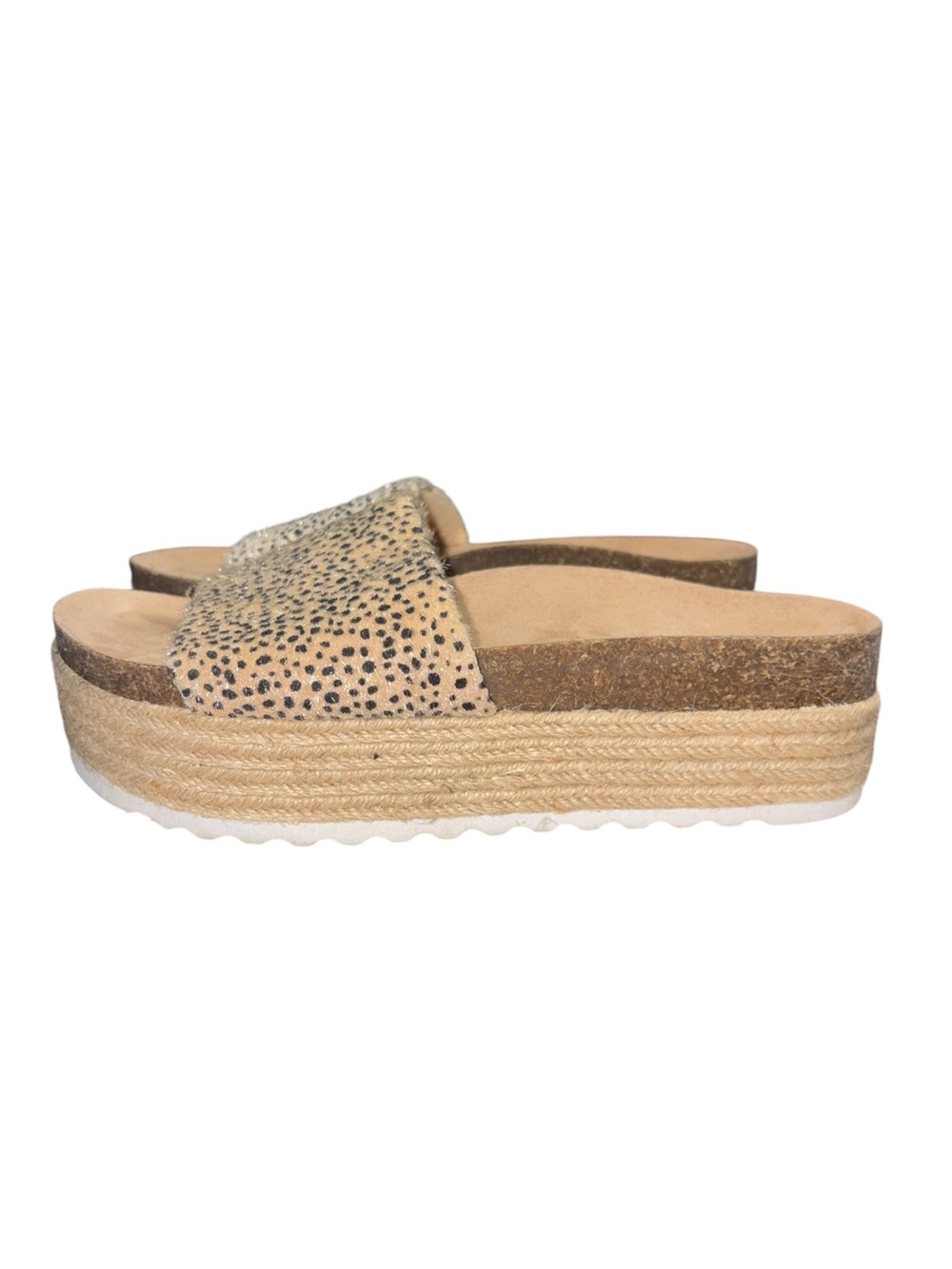 Dirty Laundry Pippa Platform Espadrille Sandals In Fuzzy Cheetah Print Size 8 - Picture 6 of 11